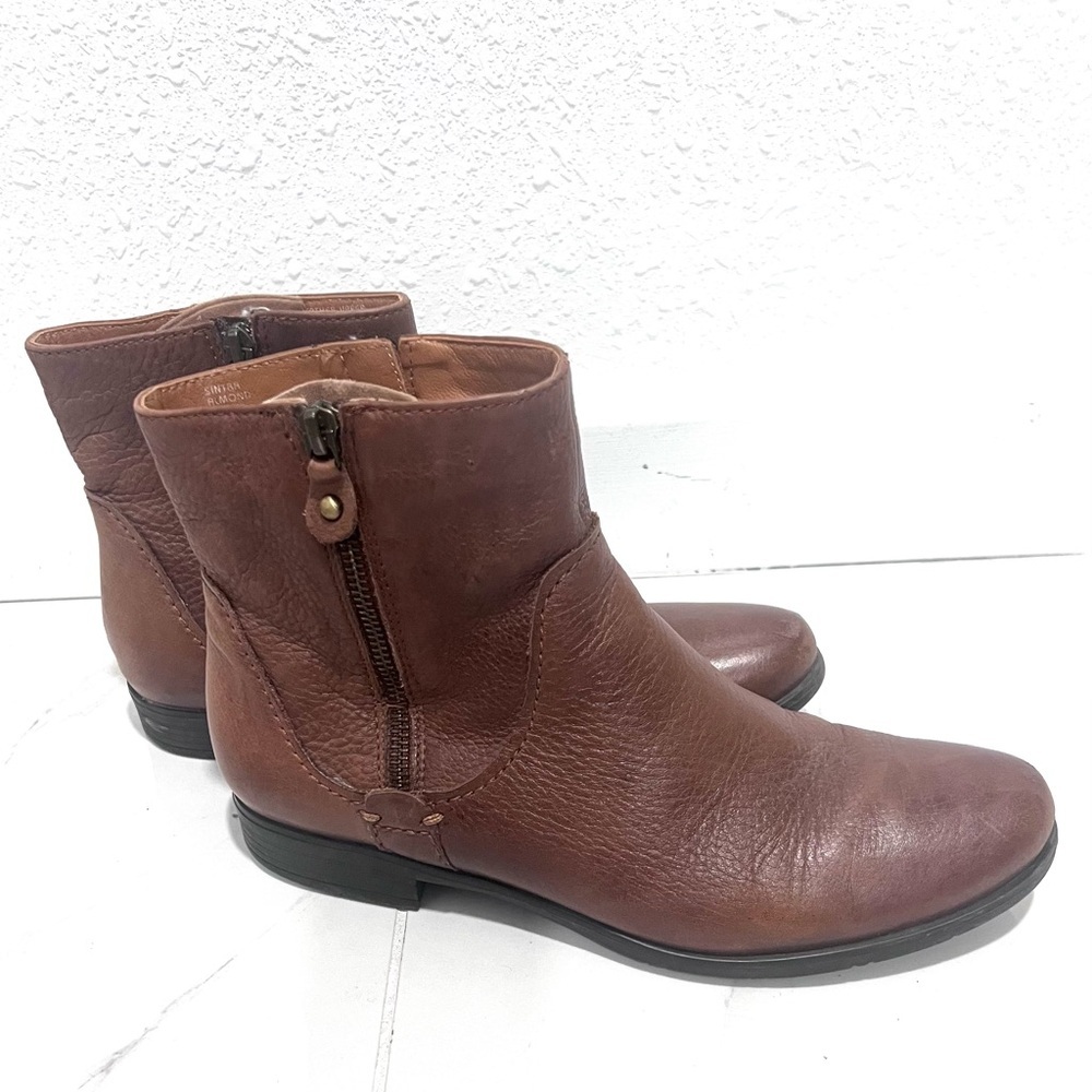 Earthies Sintra‎ almond Leather Ankle Booties 9.5